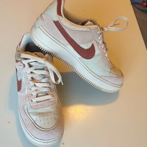Nike Air Force 1 Shimmer/Mars Stone-Sand Suede Women's Sneakers Shoes